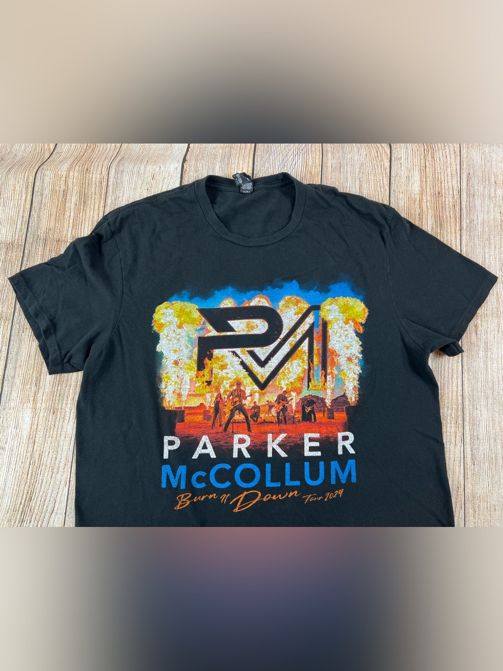 Parker McCollum Burn It Down Tour Black T Shirt Size Large 2024